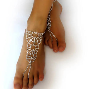 Boho Anklet Foot Leg Chain Jewelry Rhinestone Ankle Bracelet for Women Girls