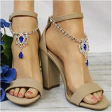 Water Drop Pendant Anklet Rhinestone Ankle Chain Jewelry
