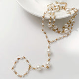 Pearl Chain Anklet Bracelet for Women Wedding Bridal Ankle Y2K