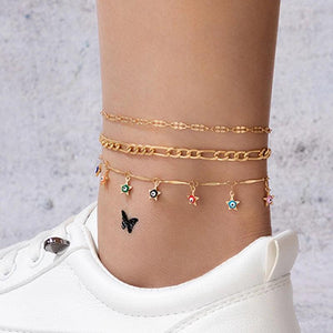 Boho Colorful Tassel Anklet Set for Women Party Jewelry