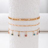Boho Colorful Tassel Anklet Set for Women Party Jewelry