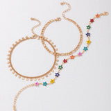 Boho Colorful Tassel Anklet Set for Women Party Jewelry