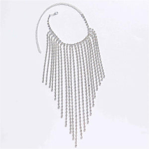 Pattern Tassel High Heel Shoes with Rhinestone Anklet