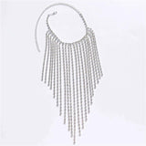 Pattern Tassel High Heel Shoes with Rhinestone Anklet