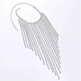 Pattern Tassel High Heel Shoes with Rhinestone Anklet
