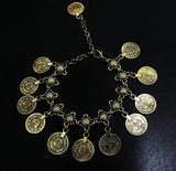 Antique Silver Plated Coin Squirrels Anklet