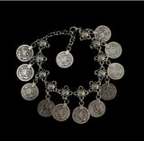 Antique Silver Plated Coin Squirrels Anklet