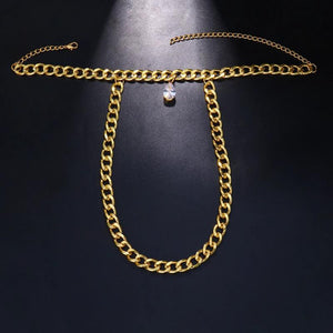 Crystal Pendant Anklet High Heel Cuban Link Chain Foot Bracelet