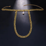 Crystal Pendant Anklet High Heel Cuban Link Chain Foot Bracelet