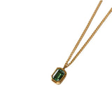 Green Crystal Anklet Retro Titanium Steel Ankle Bracelet