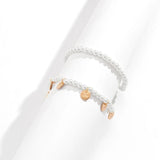 Multilayer Pearl Letter Round Coin Anklets Set for Women
