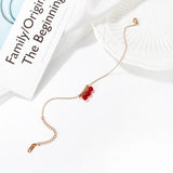 Women Anklets Red Ball Charm Stainless Steel Foot Jewelry