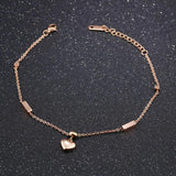 Women's Anklet Heart Charm Beach Foot Chain Rose