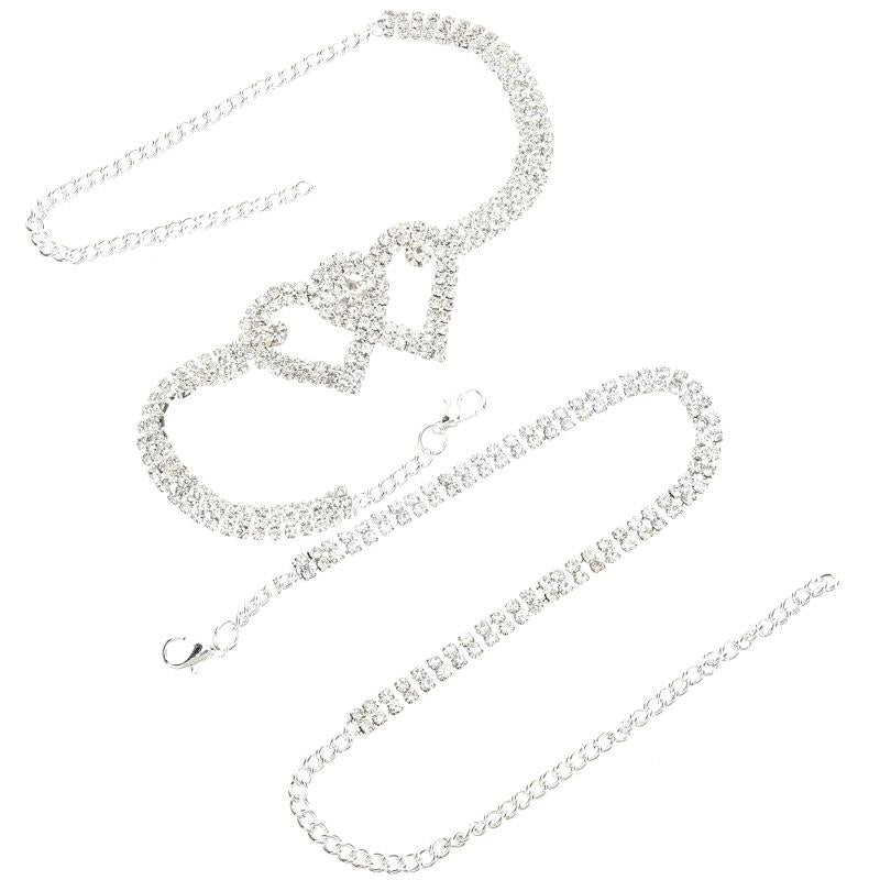 Heart Anklet Bracelet Set Summer Foot Jewelry