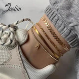18K PVD Plated Zirconia Stainless Steel Anklet for Women