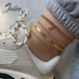 18K PVD Plated Zirconia Stainless Steel Anklet for Women
