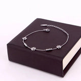 Stainless Steel Daisy Flower Anklet, Beads Foot Jewelry for Women