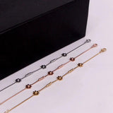 Stainless Steel Daisy Flower Anklet, Beads Foot Jewelry for Women