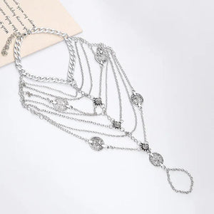 Bohemia Layer Tassel Coin Anklet for Women Foot Chain