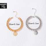 ToconaPunk Thick Chain Anklets for Women Girls Adjustable Feet Accessory