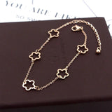 Hollow Flower Anklet Titanium Stainless Steel Inlaid Natural Shells