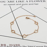 Hollow Flower Anklet Titanium Stainless Steel Inlaid Natural Shells