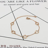 Hollow Flower Anklet Titanium Stainless Steel Inlaid Natural Shells