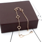 Hollow Flower Anklet Titanium Stainless Steel Inlaid Natural Shells