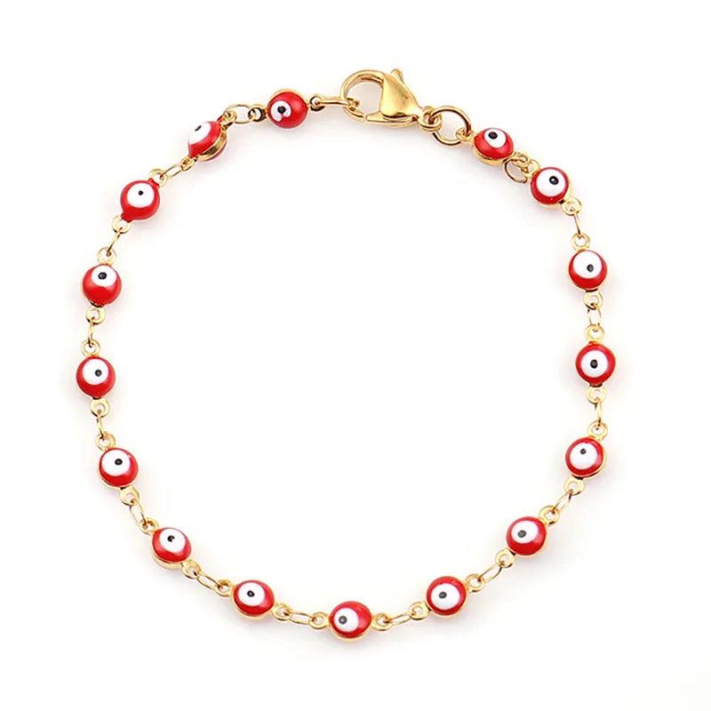 18k Plated Evil Eye Anklet Bracelet Jewelry for Women Men