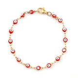18k Plated Evil Eye Anklet Bracelet Jewelry for Women Men