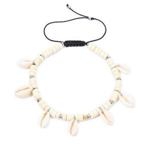 Vintage Leather Shell Anklets for Women
