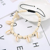 Vintage Leather Shell Anklets for Women