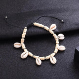 Vintage Leather Shell Anklets for Women