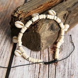 Vintage Leather Shell Anklets for Women