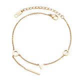 LOVE Letter Anklet 18KGP Rose Stainless Steel Charm Jewelry