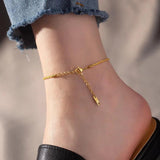 Summer Style Sparkling Stainless Steel Plated Anklet