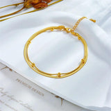 316L SS Double-Layer Anklets For Women Waterproof Jewelry