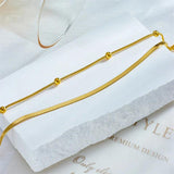 316L SS Double-Layer Anklets For Women Waterproof Jewelry