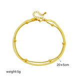 316L SS Double-Layer Anklets For Women Waterproof Jewelry