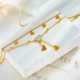 316L Stainless Steel Heart Anklets Multi-layer Chains Non-fading Jewelry Gift