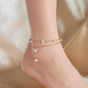 316L Stainless Steel Butterfly Charm Anklets For Women - Non-fading Jewelry