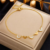 316L Stainless Steel Heart Love Charm Anklets For Women Girl Leg Chain