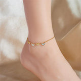 316L Stainless Steel Heart Love Charm Anklets For Women Girl Leg Chain