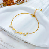 316L Stainless Steel Heart Love Charm Anklets For Women Girl Leg Chain