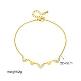316L Stainless Steel Heart Love Charm Anklets For Women Girl Leg Chain