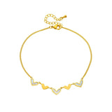 316L Stainless Steel Heart Love Charm Anklets For Women Girl Leg Chain