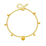 316L Stainless Steel Round Beads Charm Anklets For Women Girl Leg Chain Jewelry