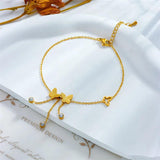 316L Stainless Steel Butterfly Zircon Anklets for Women Girl