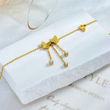 316L Stainless Steel Butterfly Zircon Anklets for Women Girl