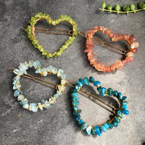 Bohemian Heart Crystal Hair Clip Ethnic Style Anniversary Party Jewelry